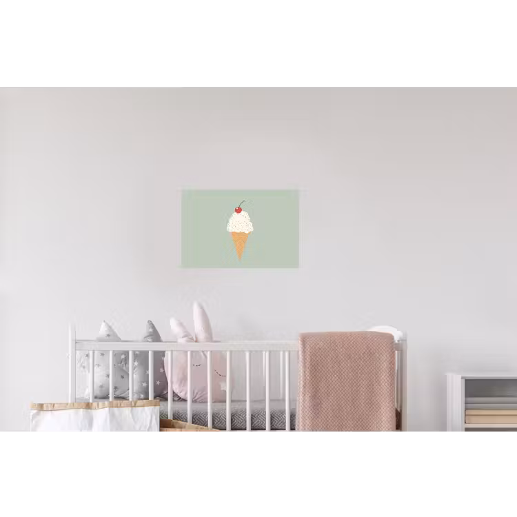 Illustratie - Ijsje - Spikkels - Kers Muursticker klein -kinderkamer