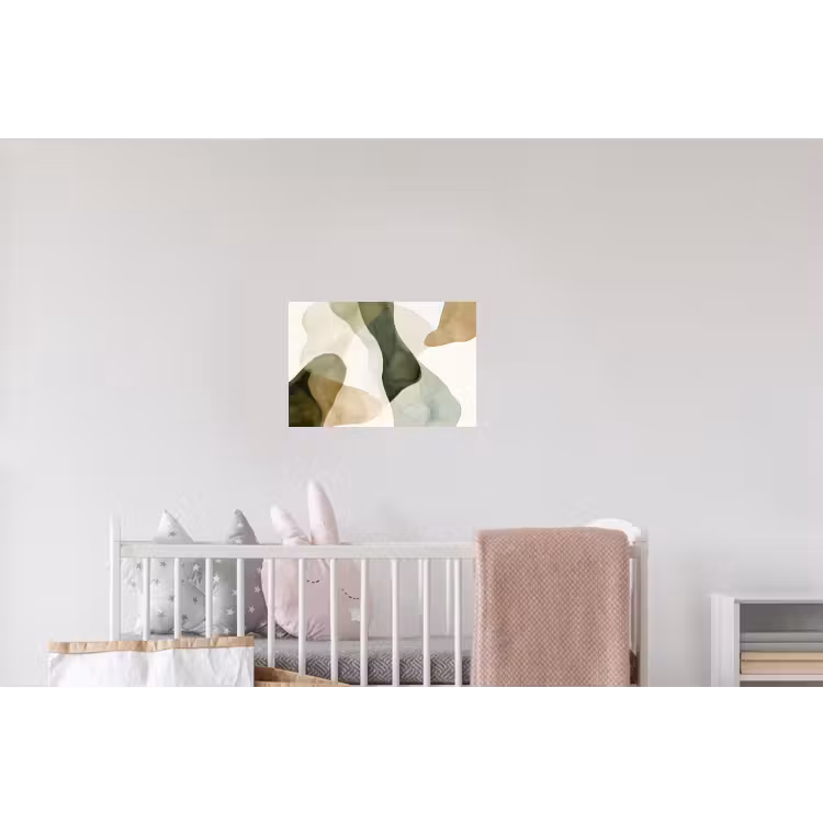 Japandi - Abstract - Groen Muursticker klein -kinderkamer