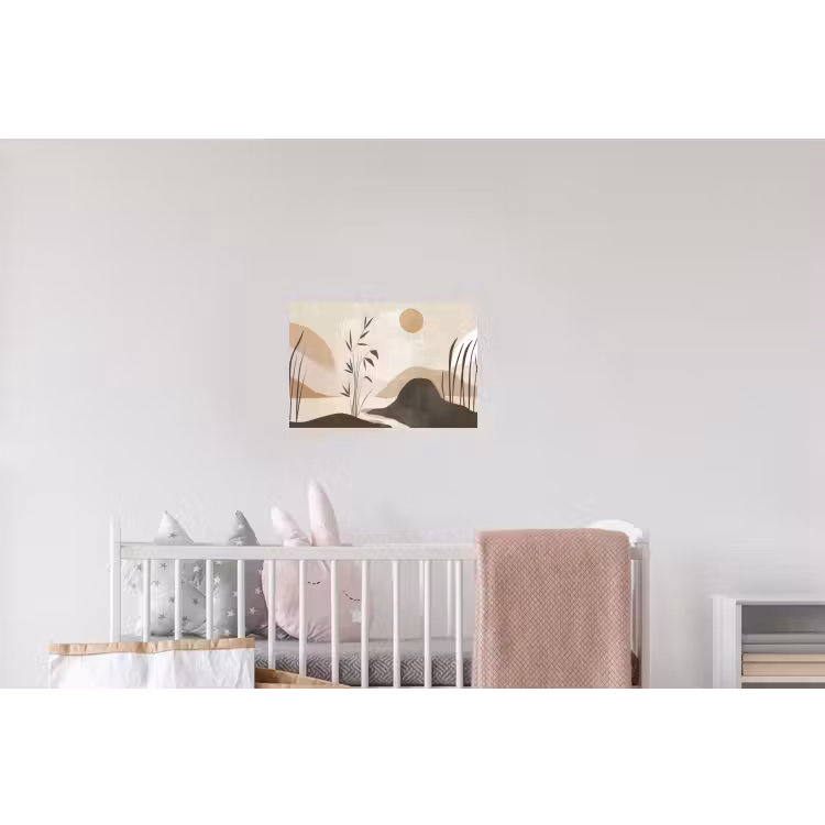 Japandi - Landschap - Beige Muursticker klein -kinderkamer