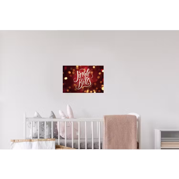 Jingle - Bells - Kerst - Rood Muursticker klein -kinderkamer