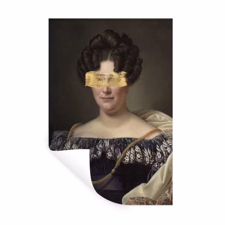 Johanna Henriette Engelen - Dubois Drahonet - Goud Muursticker klein -3d
