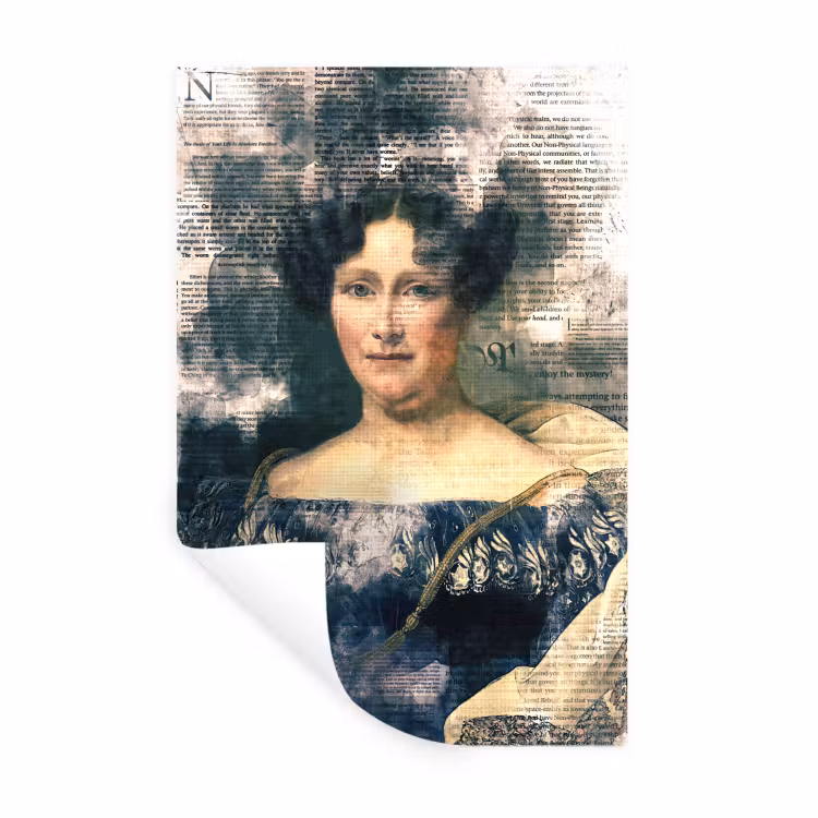 Johanna Henriette Engelen - Dubois Drahonet - Krant Muursticker klein -3d