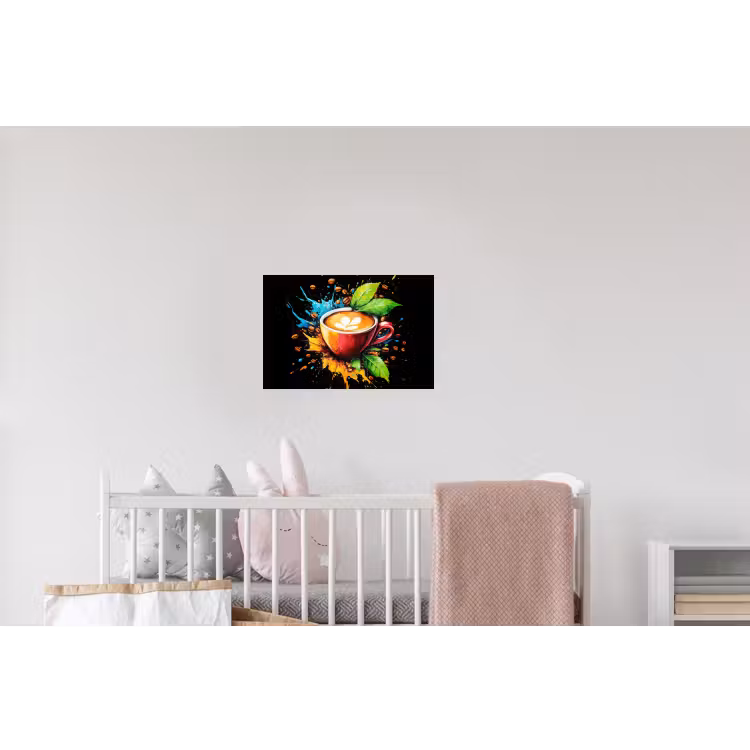 Koffie - Graffiti - Drinken - Abstract Muursticker klein -kinderkamer