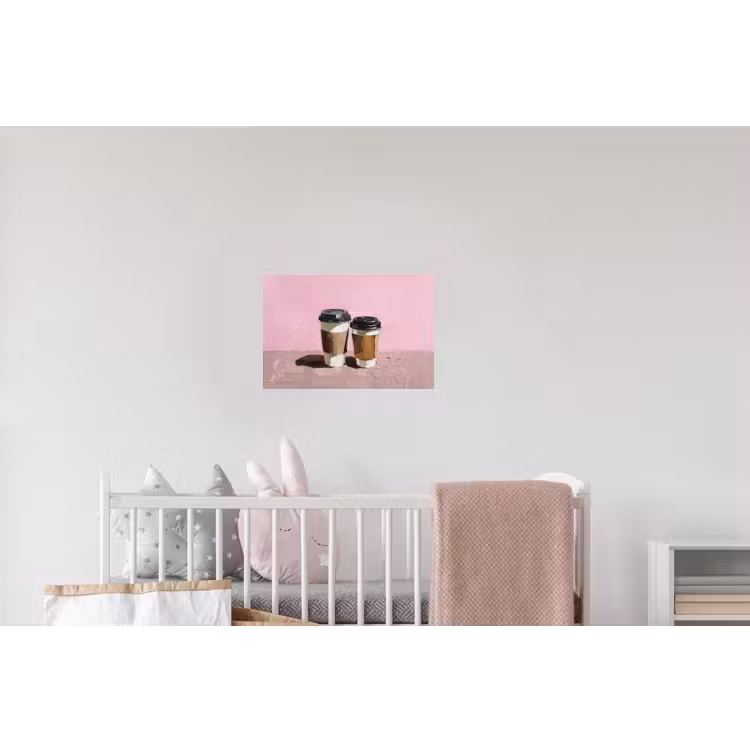 Koffiebekers - Deksel - Verf - Textuur Muursticker klein -kinderkamer