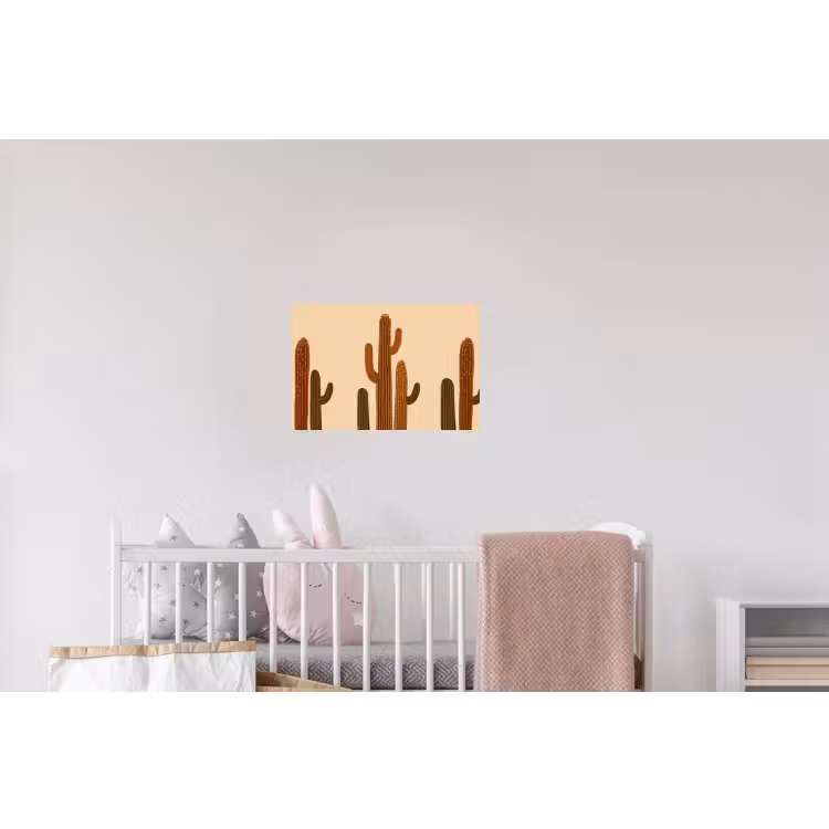 Cactus - Woestijn - Zand - Bruin Muursticker klein -kinderkamer