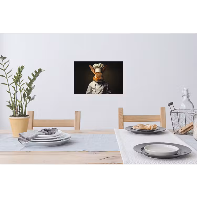 Konijn - Kok - Dier Muursticker klein -eettafel