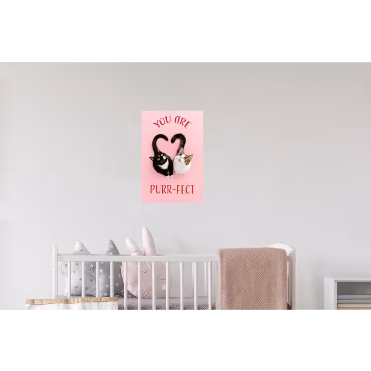 Kat - Hart - Tekst - Valentijn Muursticker klein -kinderkamer