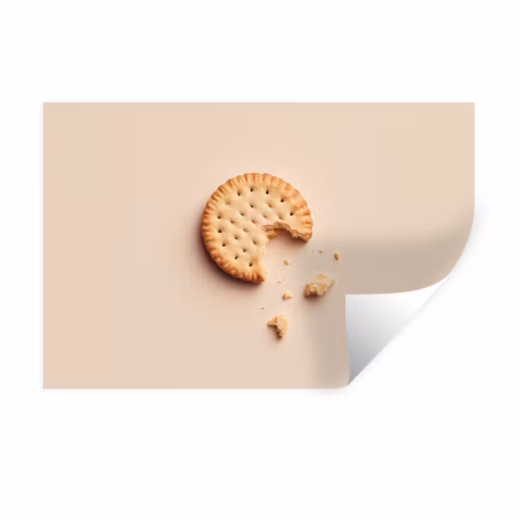 Koekje - Kruimels - beige Muursticker klein -3d