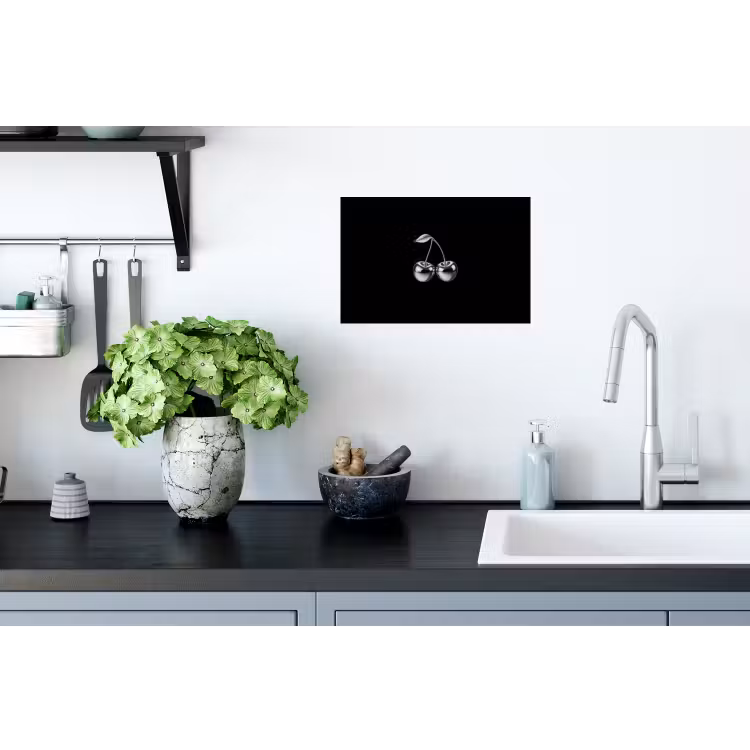 Kers - Luxueus - Metallic Muursticker klein -keuken