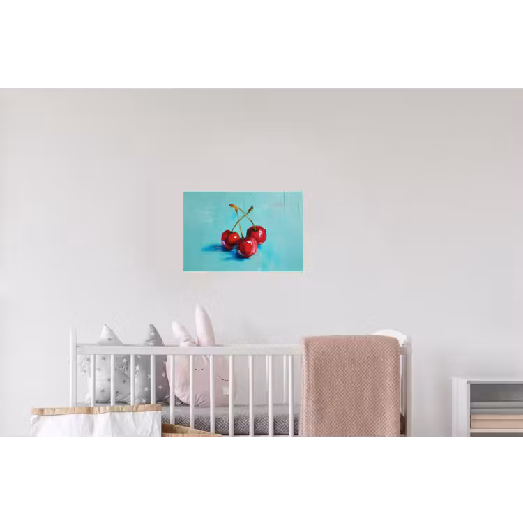 Kersen - Rood - Drie - Geverfd Muursticker klein -kinderkamer