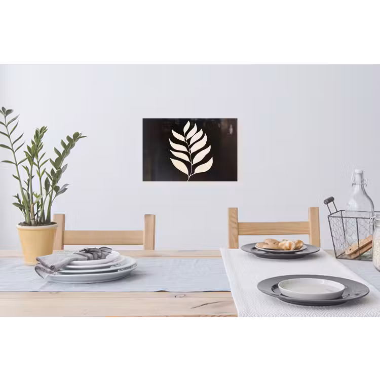 Blad - Wit - Minimalistisch Muursticker klein -eettafel