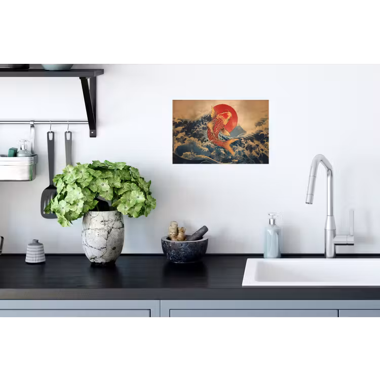 Koi - Zee - Golven - Zon Muursticker klein -keuken