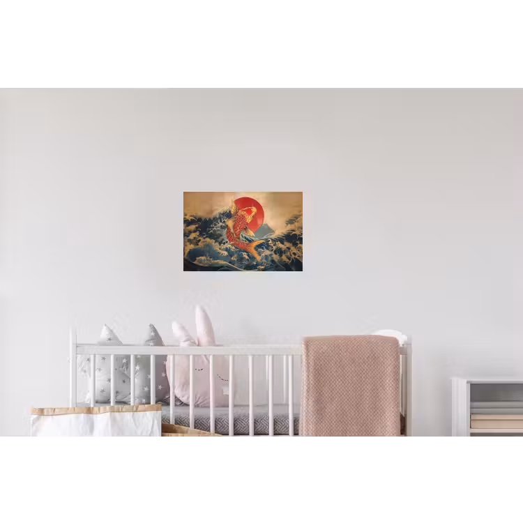 Koi - Zee - Golven - Zon Muursticker klein -kinderkamer