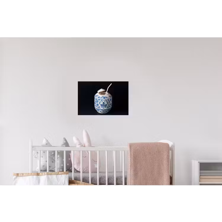 Kokosnoot - Eten - Delfts blauw - Drinken Muursticker klein -kinderkamer