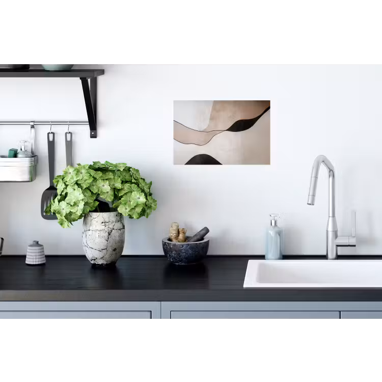 Contourlijnen - Abstracte landschap Muursticker klein -keuken