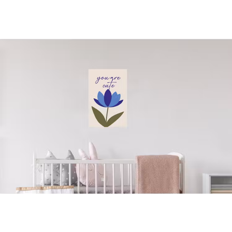 Korenbloem - Valentijn - Bloem - Blauw Muursticker klein -kinderkamer
