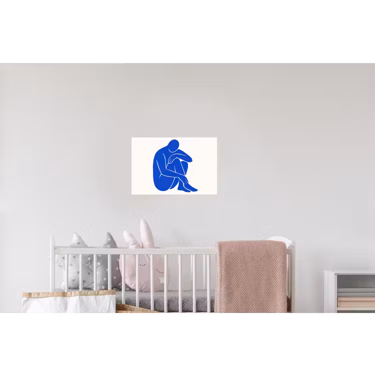 Lichaam - Abstract - Blauw Muursticker klein -kinderkamer