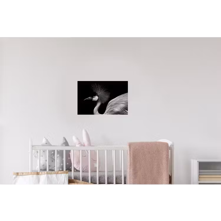 Kraanvogel - Zwart - Wit - Vogel - Dieren Muursticker klein -kinderkamer