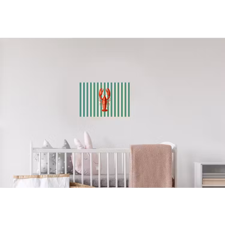 Kreeft - Strepen - Realistisch - Zomers Muursticker klein -kinderkamer