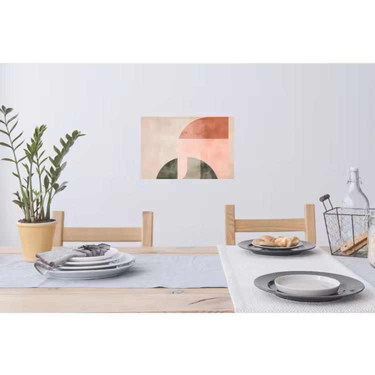 Cirkel - Abstract - Roze Muursticker klein -eettafel