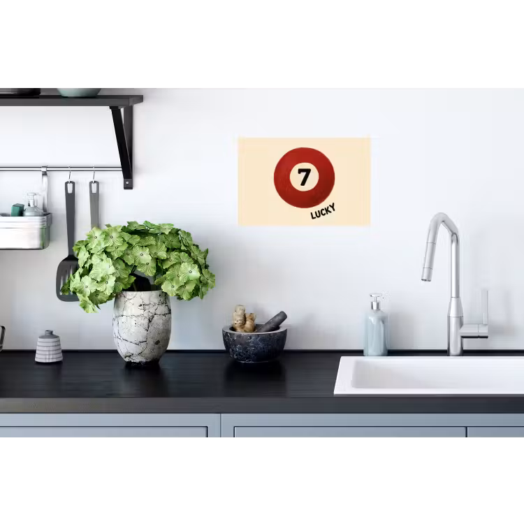 Cirkel - Zeven - Lucky - Rood Muursticker klein -keuken