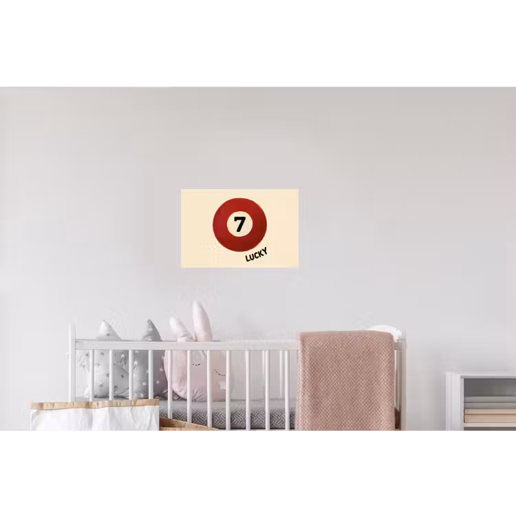 Cirkel - Zeven - Lucky - Rood Muursticker klein -kinderkamer