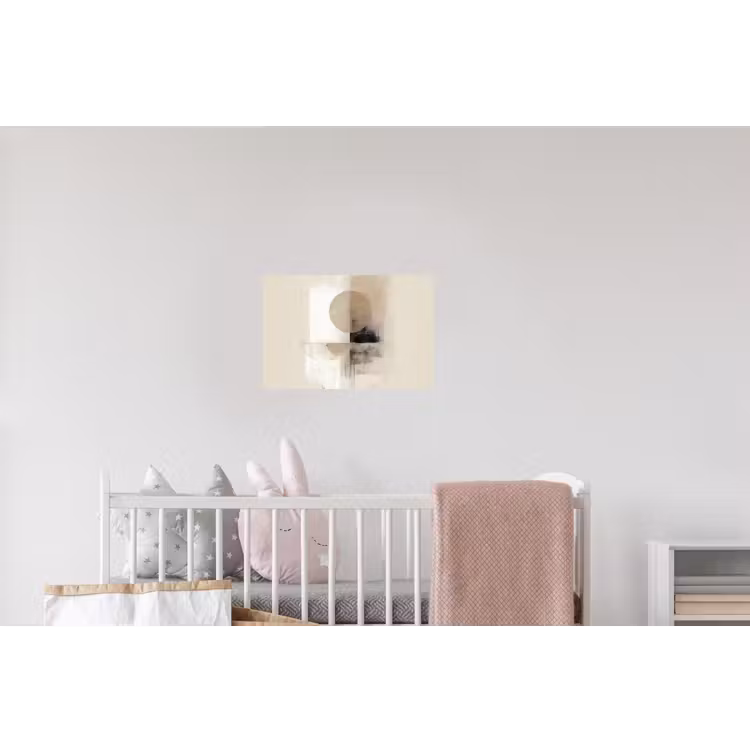 Cirkel - Compositie - Diepte - Beige Muursticker klein -kinderkamer