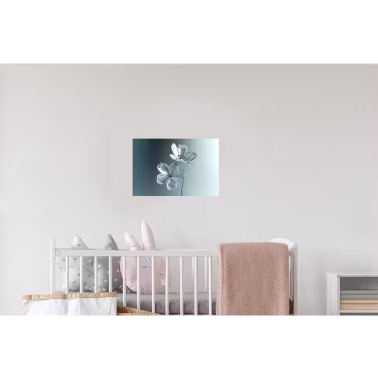 Kristal - Bloemen - Grijs Muursticker klein -kinderkamer