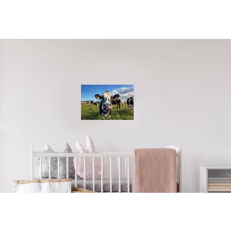Koe - Tong - Weide Muursticker klein -kinderkamer