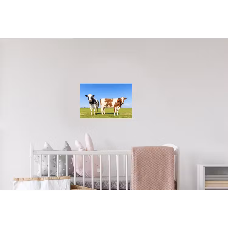Koeien - Boerderij - Gras- Natuur - Dieren Muursticker klein -kinderkamer