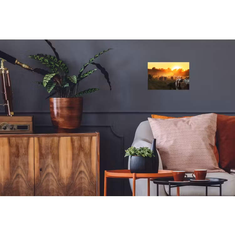 Koeien - Zonsondergang - Weiland - Dieren Muursticker klein -kamerbank