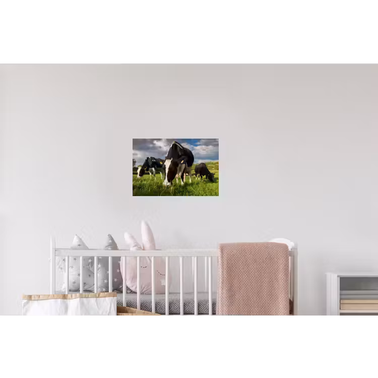 Koeien - Dieren - Gras - Weiland - Boerderij Muursticker klein -kinderkamer