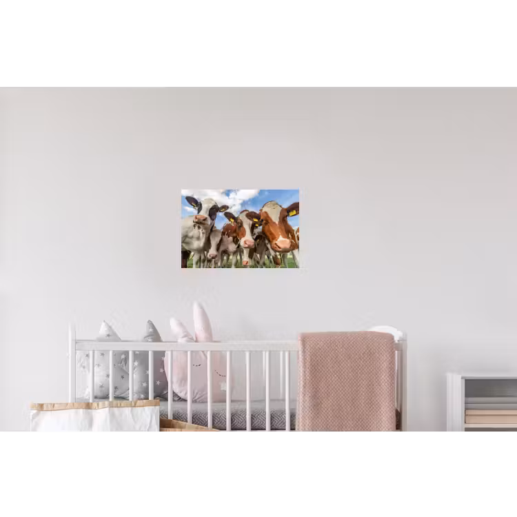 Koeien - Dieren - Weiland - Natuur Muursticker klein -kinderkamer