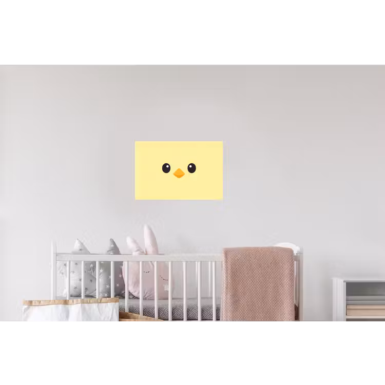 Kuiken - Vrolijk - Geel - Minimalistisch Muursticker klein -kinderkamer