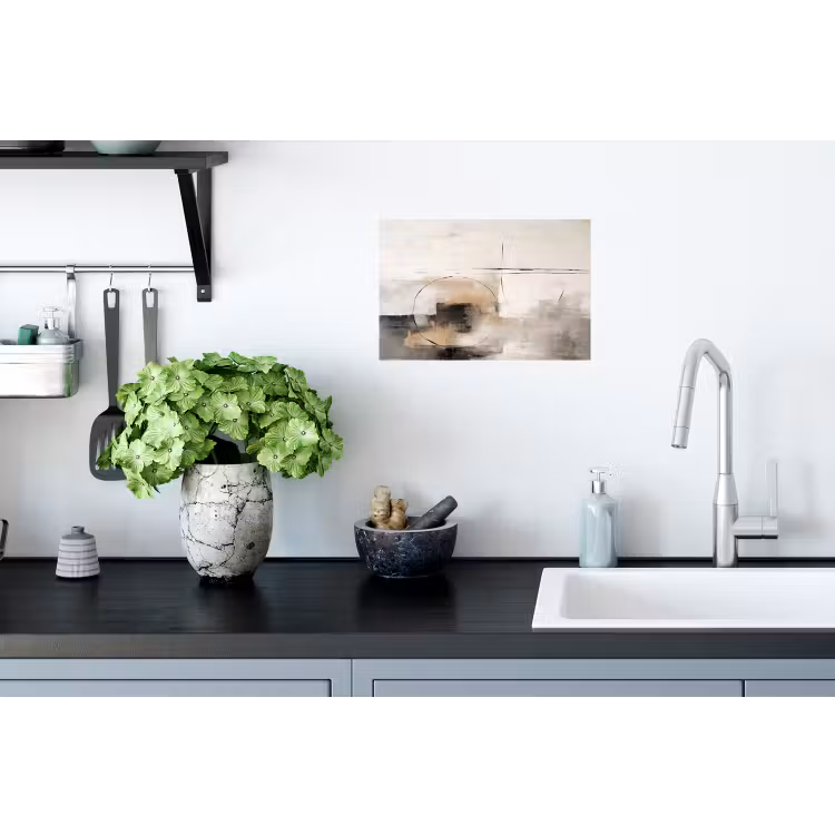 Kunst - Abstract - Grijs - Industrieel Muursticker klein -keuken