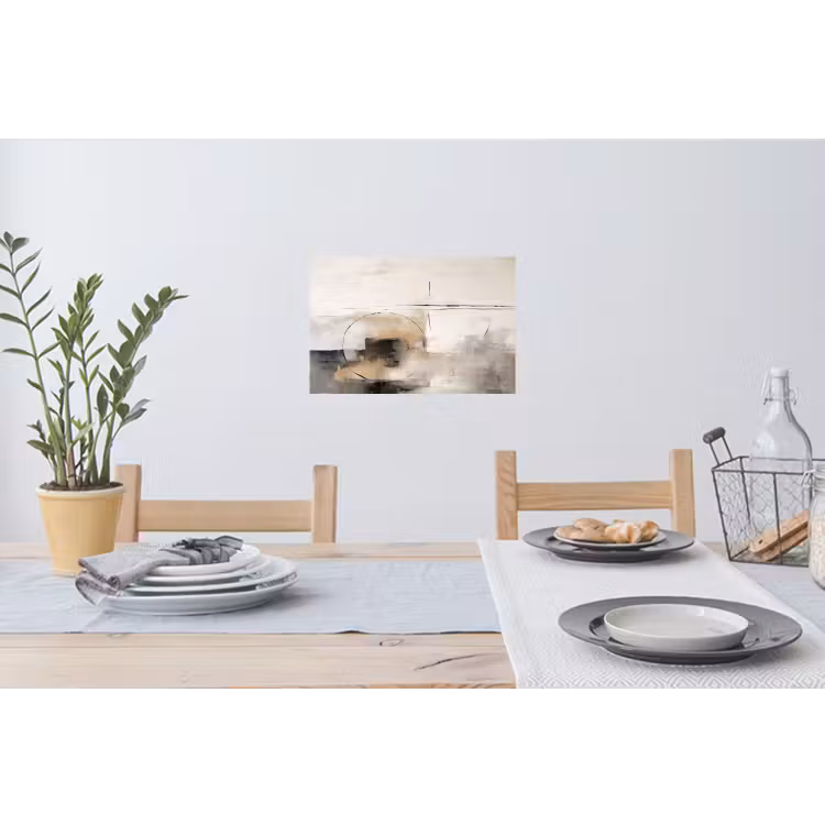 Kunst - Abstract - Grijs - Industrieel Muursticker klein -eettafel