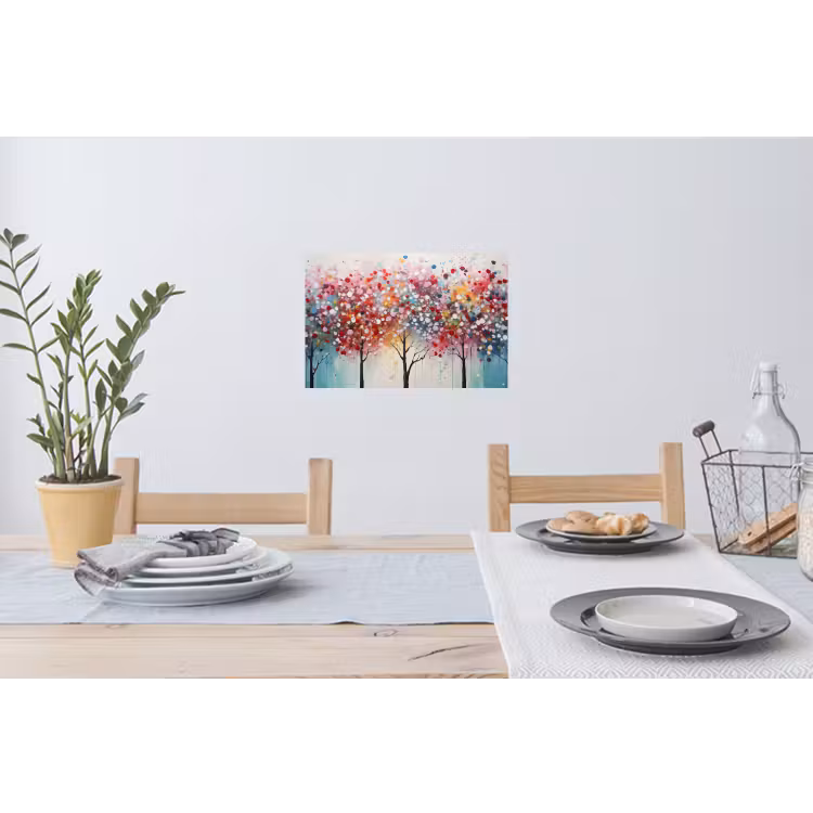 Kunst - Bomen - Natuur - Acryl Muursticker klein -eettafel