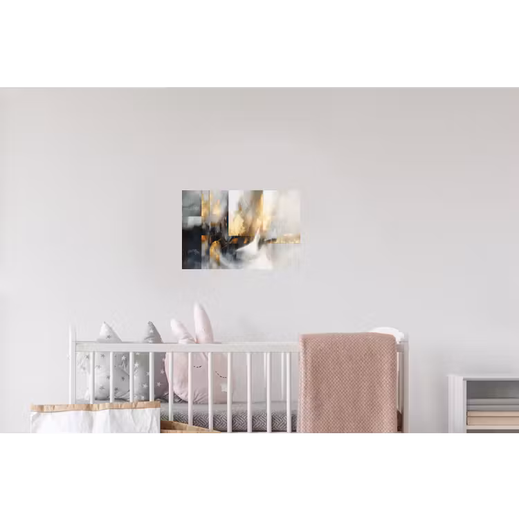 Kunst - Goud - Zilver - Abstract Muursticker klein -kinderkamer