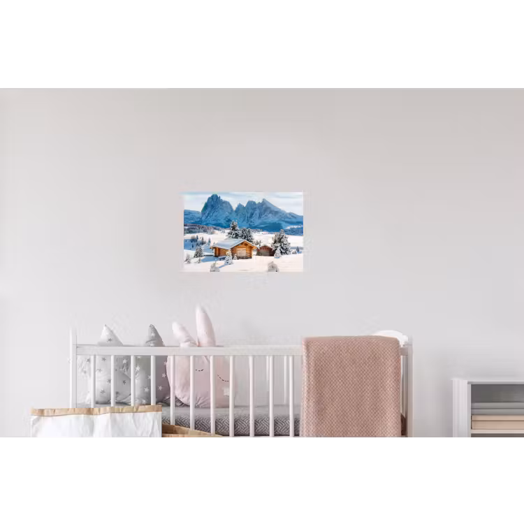 Landschap - Winter - Sneeuw Muursticker klein -kinderkamer