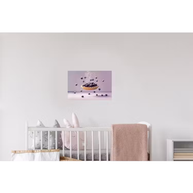 Eten - Taart - Bessen - Blauw Muursticker klein -kinderkamer