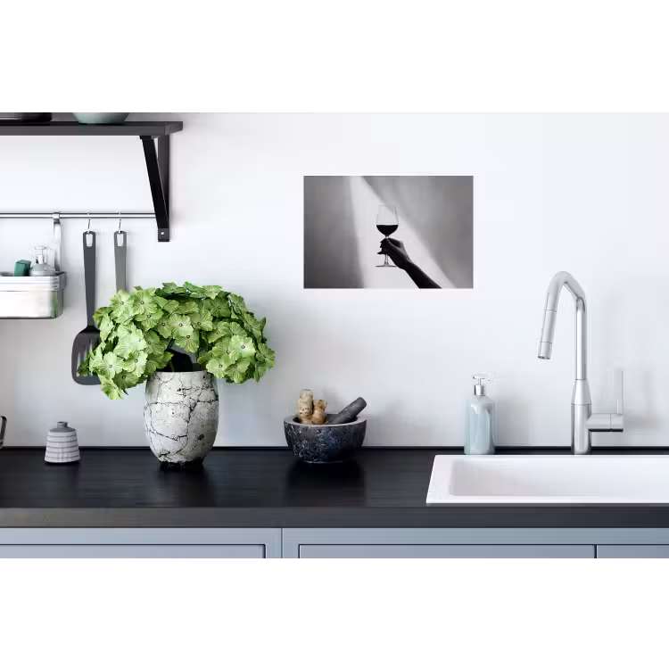Lichtinval - Wijn - Rood - Glas Muursticker klein -keuken
