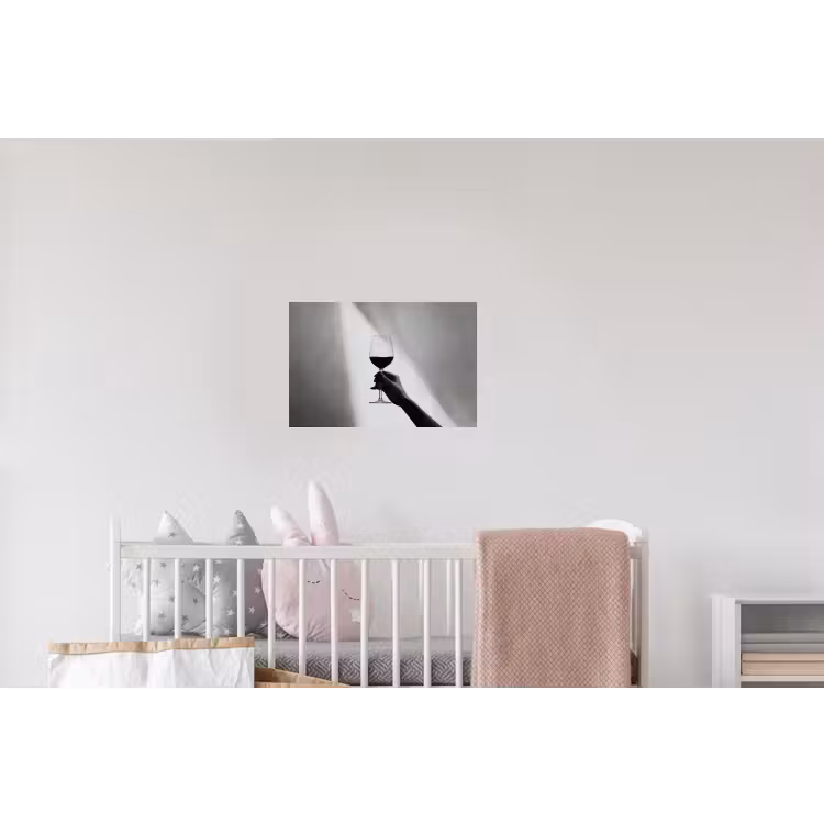 Lichtinval - Wijn - Rood - Glas Muursticker klein -kinderkamer