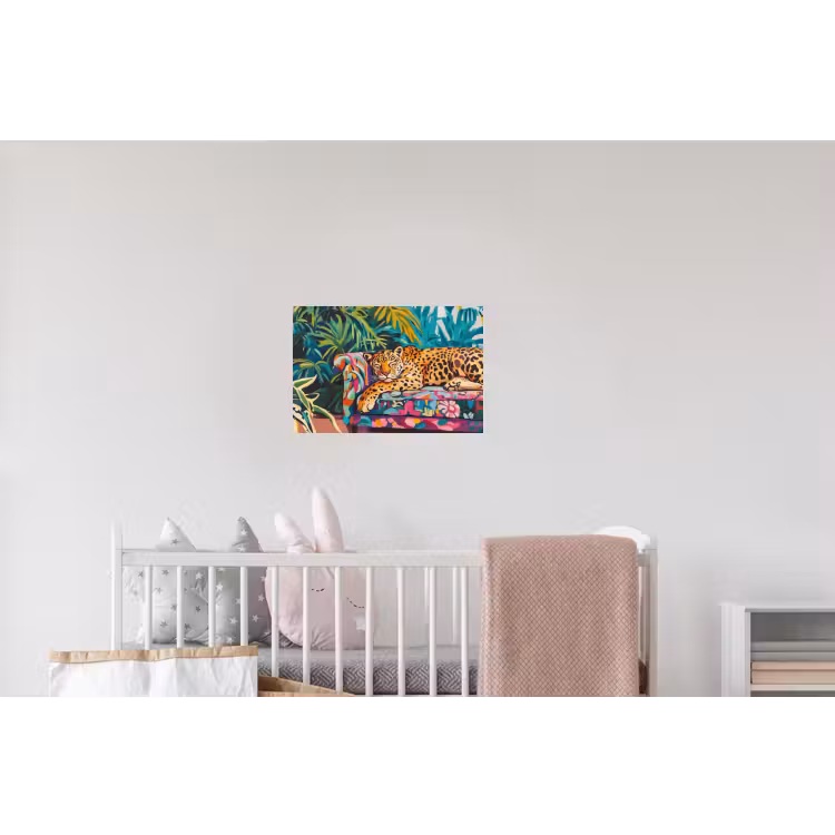 Luipaard - Kleurrijk - Tropisch Muursticker klein -kinderkamer