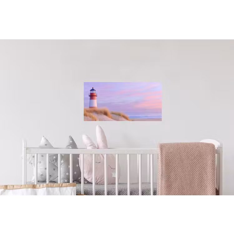 Vuurtoren - Duinen - Zonsondergang Muursticker klein -kinderkamer
