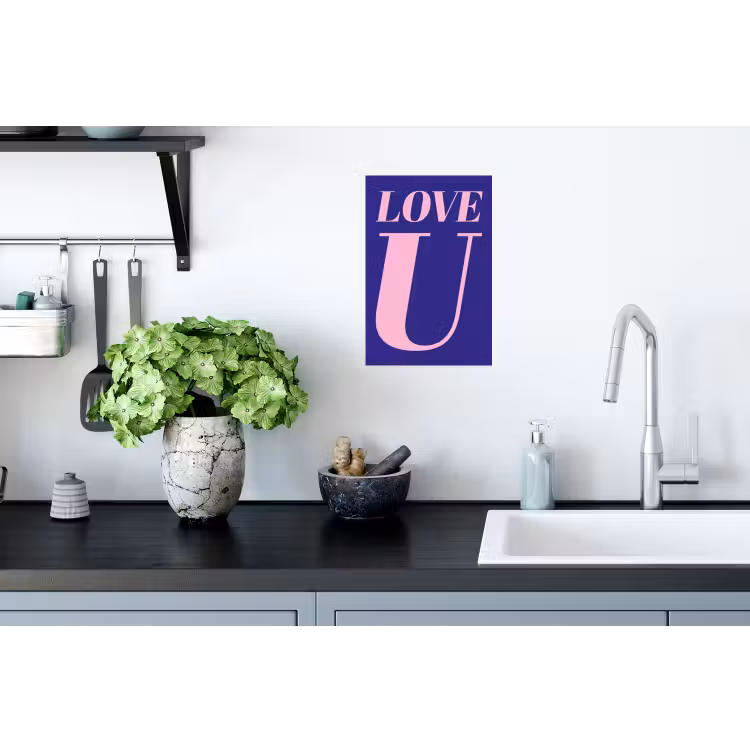 Love - Blauw - Valentijn Muursticker klein -keuken