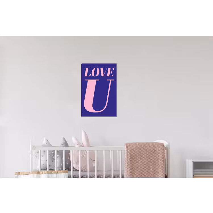 Love - Blauw - Valentijn Muursticker klein -kinderkamer