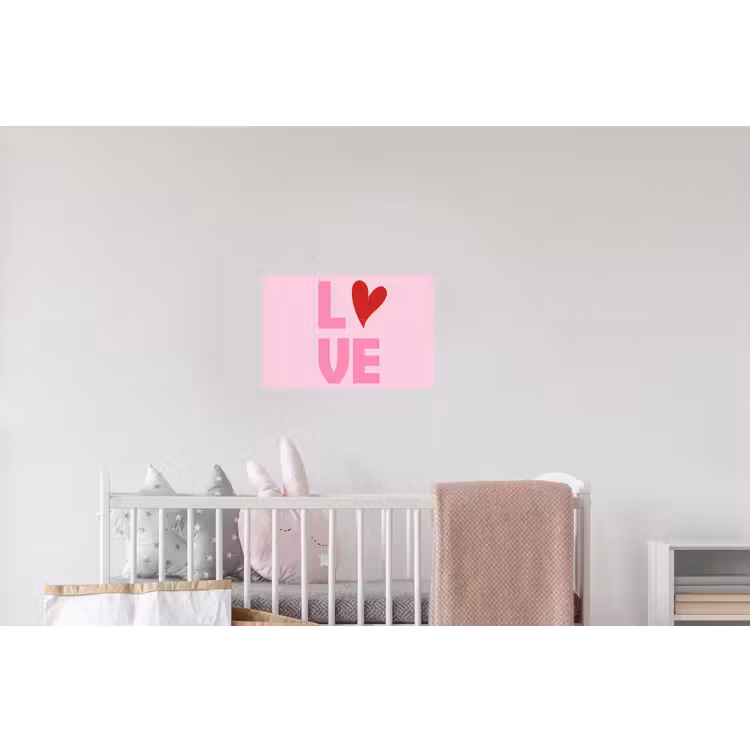 Love - Roze - Hart - Valentijn Muursticker klein -kinderkamer