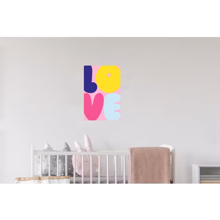 Love - Valentijn - Kleurrijk Muursticker klein -kinderkamer