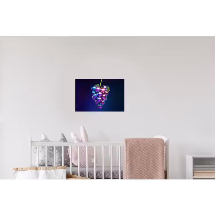 Paars - Disco - Feest - Druif Muursticker klein -kinderkamer