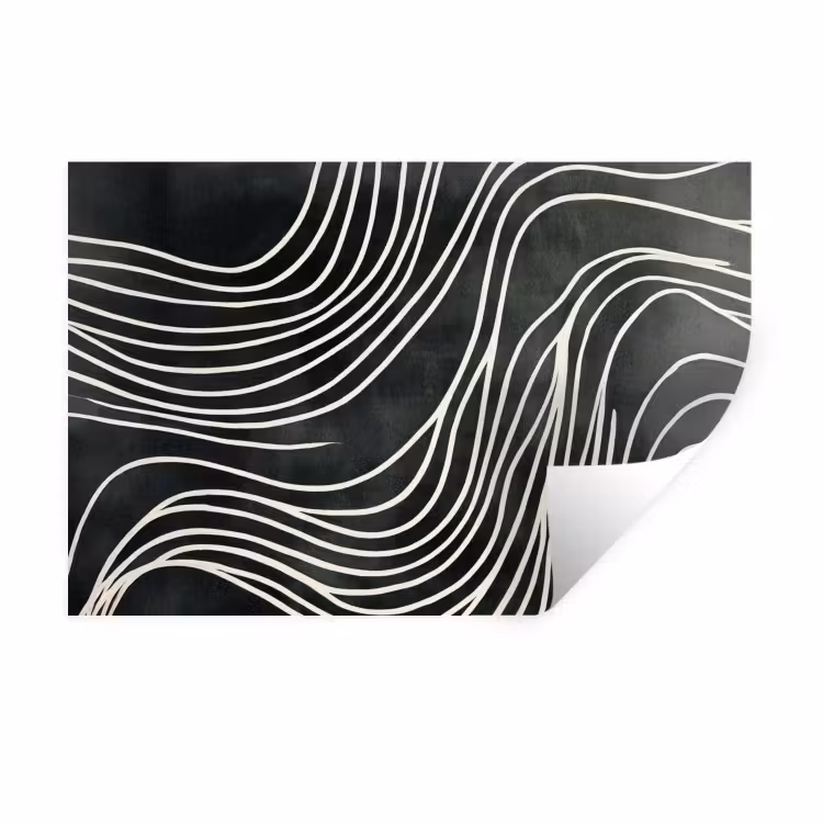 Lijnen - Patroon - Abstract - Wit Muursticker klein -3d